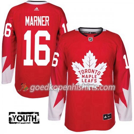 Toronto Maple Leafs Mitchell Marner 16 Adidas 2017-2018 Rood Alternate Authentic Shirt - Kinderen